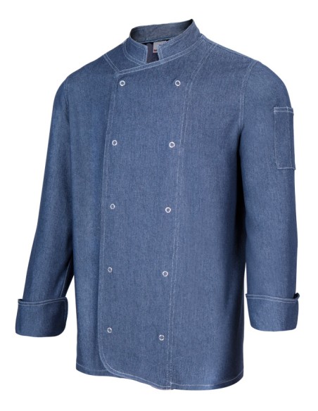 CHAQUETA DE COCINA DENIM. DENIM OSCURO TALLA XS-3XL